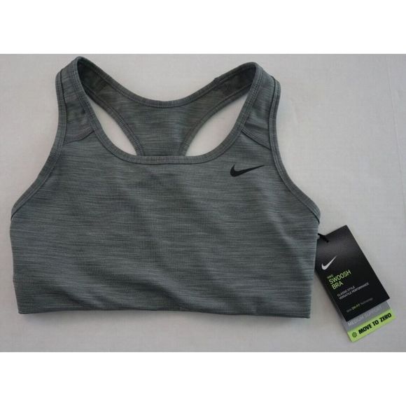 Nike BV3630 084 Women's Sz S Gray Dri-Fit Medium-Support Non-Padded Sports Bra - Picture 1 of 6